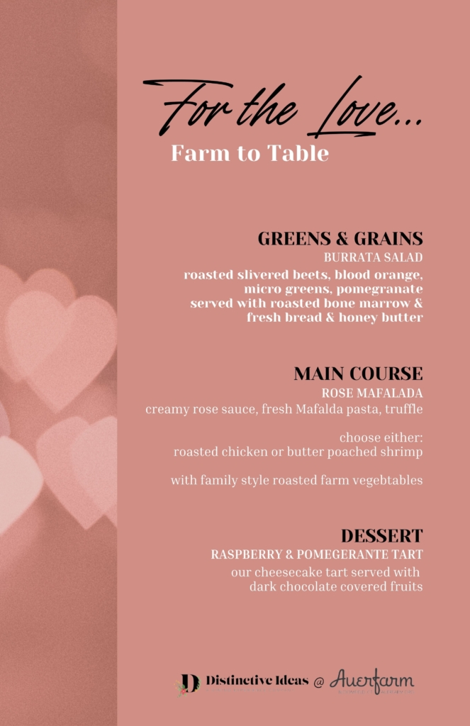 Menu for February Dinner 

